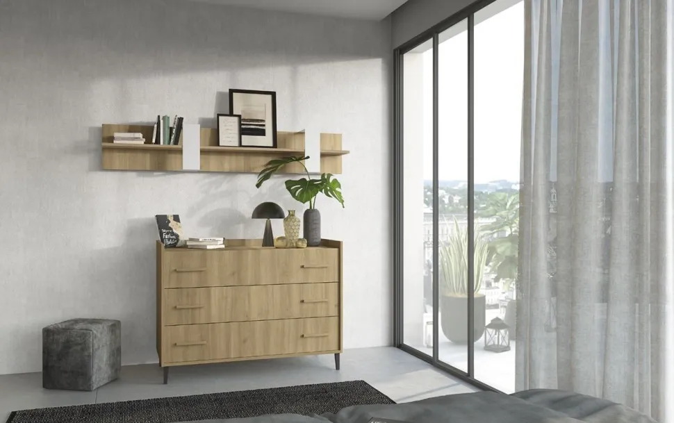Mensola Sospesa in Metallo e Legno Disponibile in 4 Misure