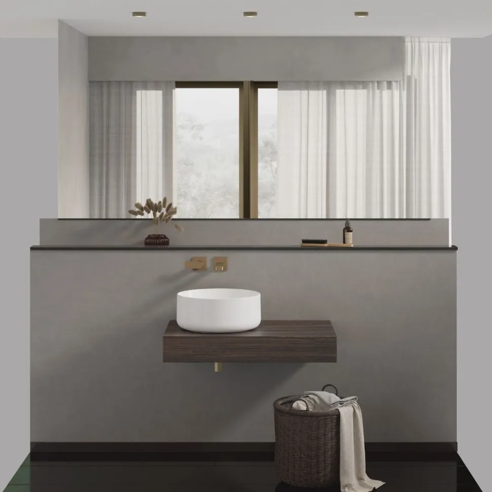 Mensolone Bagno sospeso in legno scatolato disponibile in vari colori