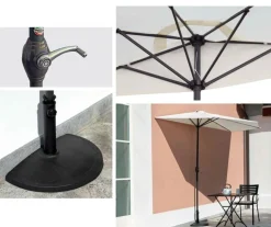Mezzo Ombrellone da Parete per Balcone e piccoli spazi Ø 3 mt