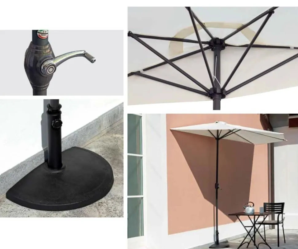 Mezzo Ombrellone da Parete per Balcone e piccoli spazi Ø 3 mt