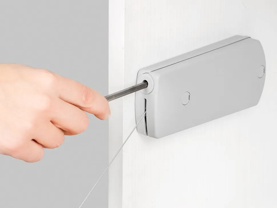 Microwinch Meccanismo a porta incernierata, 4 kg, Acciaio e Tecnoplastica, Grigia