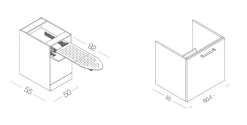 Mobile Bagno 2 ante e 1 cassettone con asse da stiro estraibile disponibile in vari colori