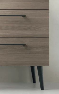 Mobile Bagno 2 cassetti con piedini e maniglie in metallo Smart disponibile in 4 colori