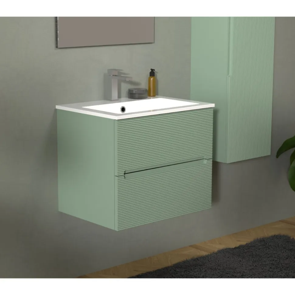 Mobile Bagno 2 cassetti sospeso Rigo disponibile in 3 misure e 5 colori