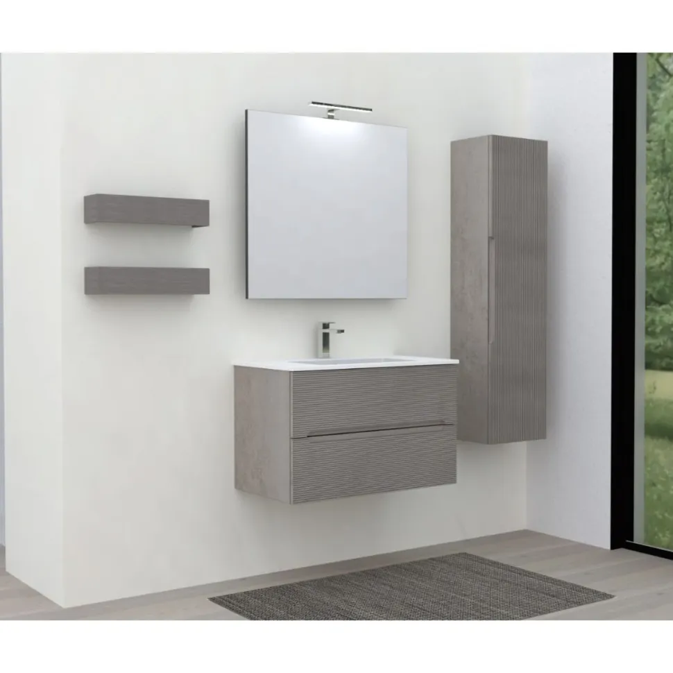 Mobile Bagno 2 cassetti sospeso Rigo disponibile in 3 misure e 5 colori