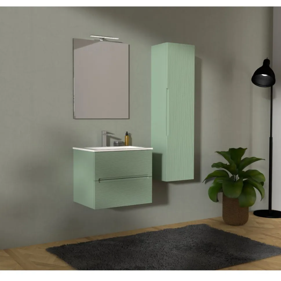 Mobile Bagno 2 cassetti sospeso Rigo disponibile in 3 misure e 5 colori
