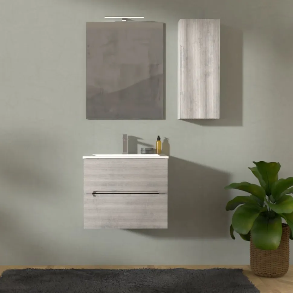 Mobile Bagno 2 cassetti sospeso Rigo disponibile in 3 misure e 5 colori