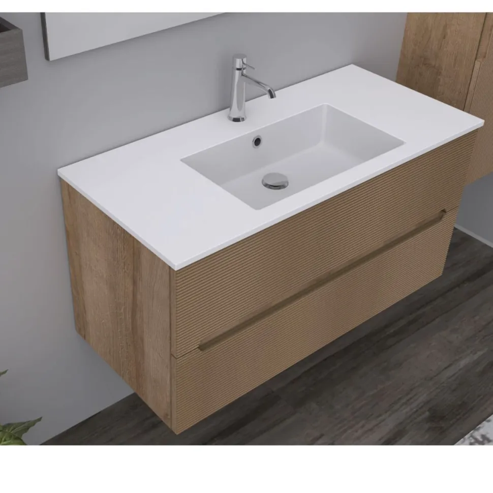Mobile Bagno 2 cassetti sospeso Rigo disponibile in 3 misure e 5 colori