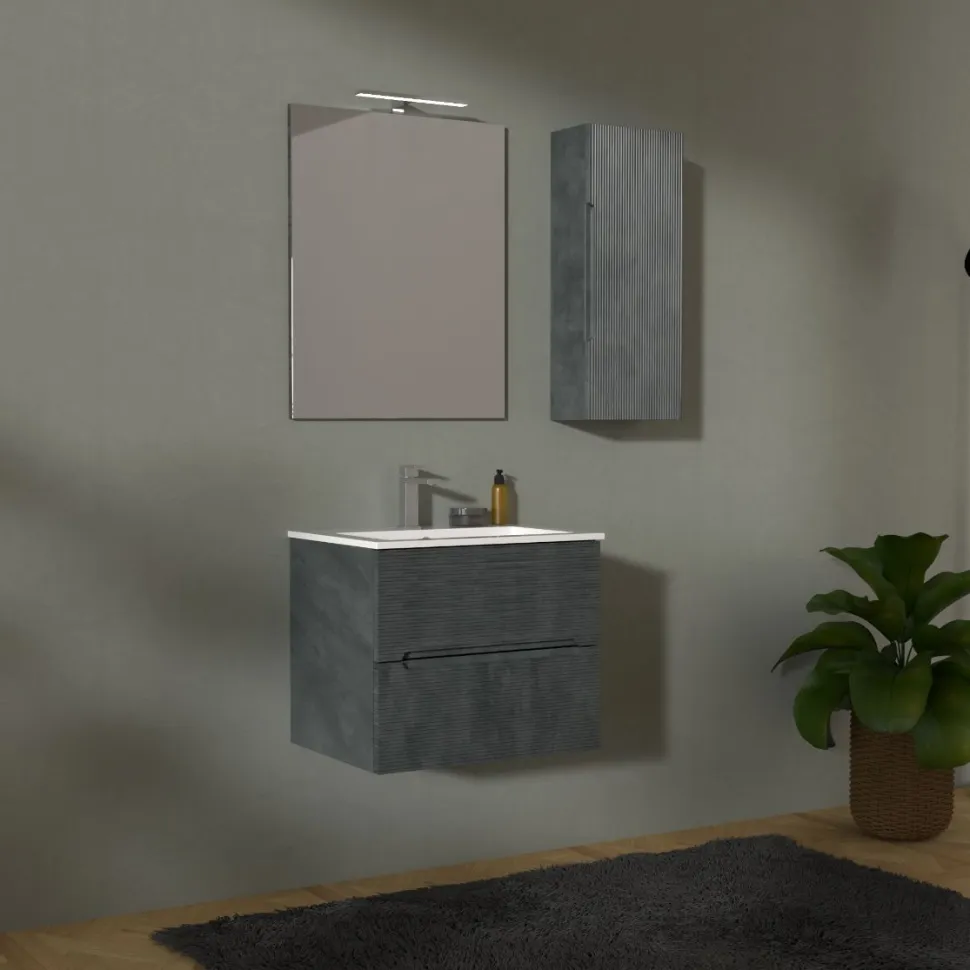 Mobile Bagno 2 cassetti sospeso Rigo disponibile in 3 misure e 5 colori
