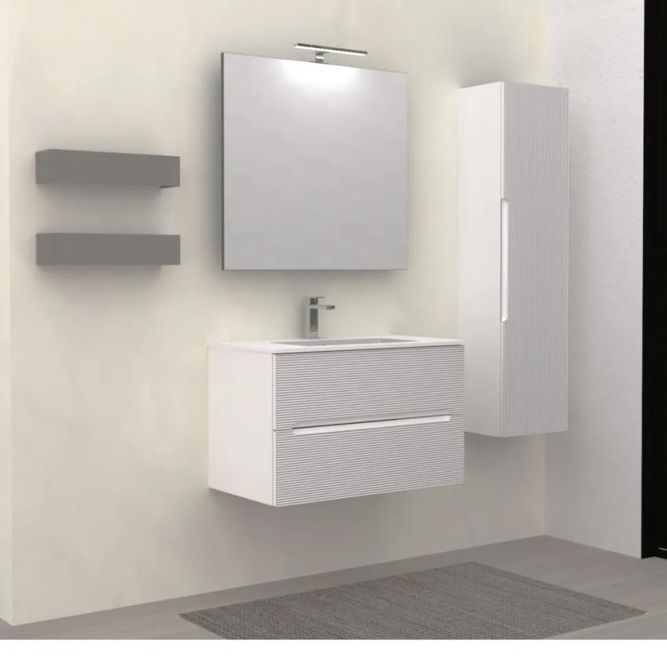 Mobile Bagno 2 cassetti sospeso Rigo disponibile in 3 misure e 5 colori