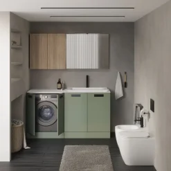 Mobile Bagno 55 con 4 ante e vano copri lavatrice disponibile in vari colori