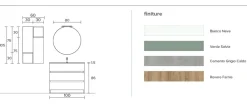 Mobile Bagno da appoggio 3 cassetti con maniglia a incasso Crea disponibile in 4 colori