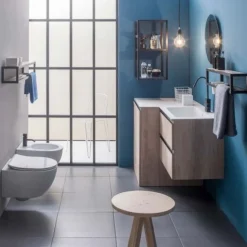 Mobile Bagno Kibo con base porta lavatrice 2 ante disponibile in vari colori