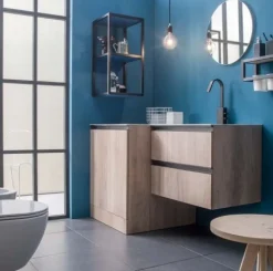 Mobile Bagno Kibo con base porta lavatrice 2 ante disponibile in vari colori