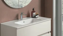 Mobile Bagno sospeso 2 cassetti con maniglia a incasso e vasca integrata Crea disponibile in 4 colori