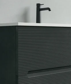 Mobile Bagno sospeso 2 cassetti con frontali rigati e presa maniglia integrata Rigo disponibile in 5 colori