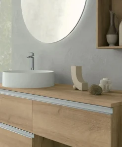 Mobile Bagno sospeso 3 cassetti con maniglia a gola Flora disponibile in 5 colori