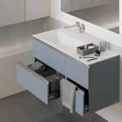 Mobile Bagno sospeso 4 cassetti con maniglia a gola disponibile in vari colori
