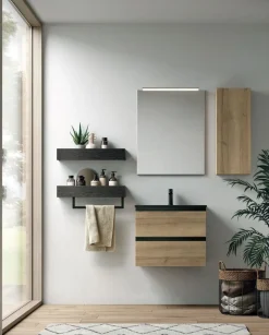 Mobile Bagno sospeso 2 cassetti con maniglia a gola Ramona disponibile in 5 colori