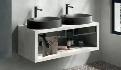 Mobile Bagno sospeso con lavabi in appoggio Domus disponibile in 4 colori