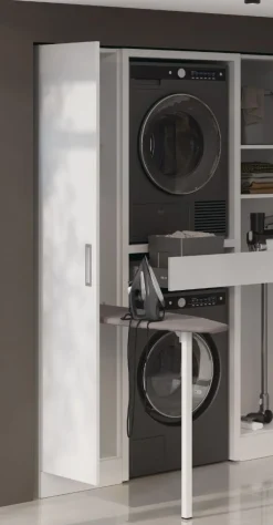 Mobile colonna 1 anta battente con asse da stiro a ribalta disponibile in vari colori