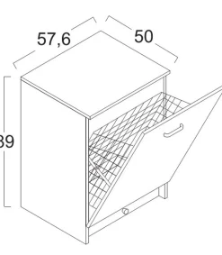 Mobile con cesto portabiancheria estraibile disponibile in 4 misure