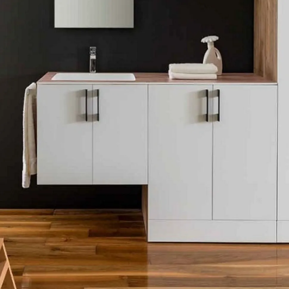 Mobile con Lavabo Totus con base sottolavabo sospesa due ante disponibile in 2 misure