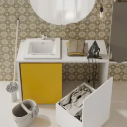 Mobile copri Lavatrice con lavello integrato in 3 colori Spessore 36 mm