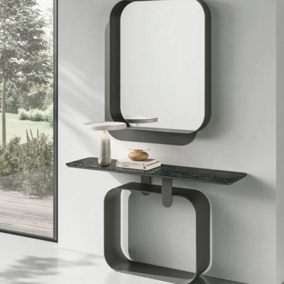 Mobile da ingresso con consolle fissa Quadra disponibile in vari colori