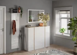 Mobile da ingresso Dublino linea Combo in finitura Bianco Lucido e Rovere Cadiz