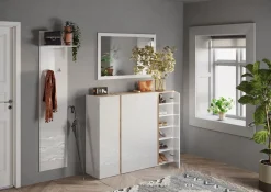 Mobile da ingresso Dublino linea Combo in finitura Bianco Lucido e Rovere Cadiz