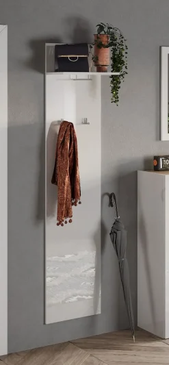 Mobile da ingresso Dublino linea Combo in finitura Bianco Lucido e Rovere Cadiz