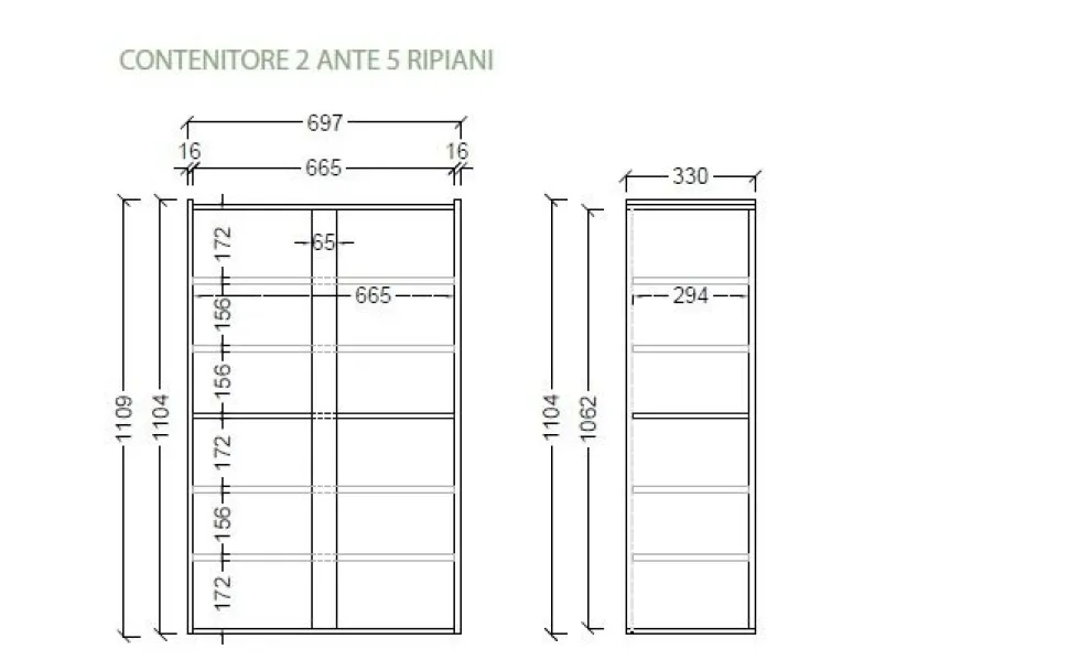 Mobile da ingresso Madrid linea Combo in finitura Bianco lucido e Rovere Cadiz