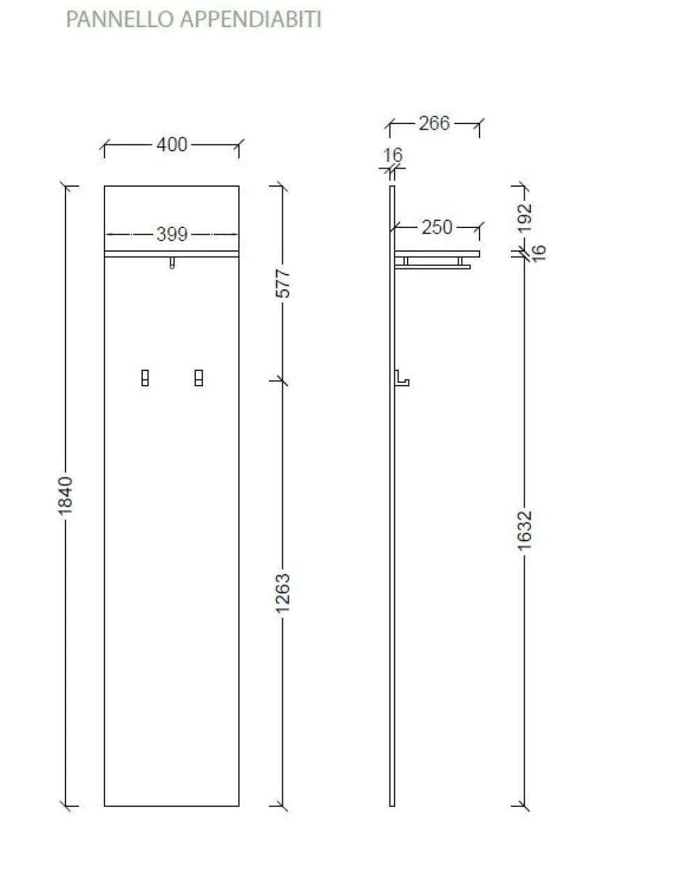 Mobile da ingresso Madrid linea Combo in finitura Bronzo e Rovere Mercure