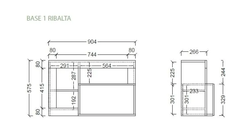 Mobile da ingresso Milo linea Frame in finitura Bianco Lucido e Pero