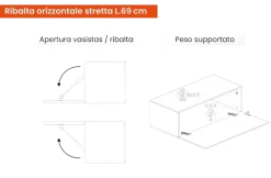 Mobile da Ingresso moderno con armadio e specchio in finitura Cashmere e Rovere Cadiz