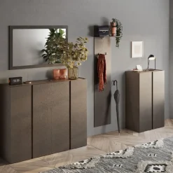 Mobile da ingresso Oslo linea Combo in finitura Bronzo e Rovere Mercure