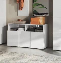 Mobile da ingresso Poly linea Dama in finitura Bianco Lucido