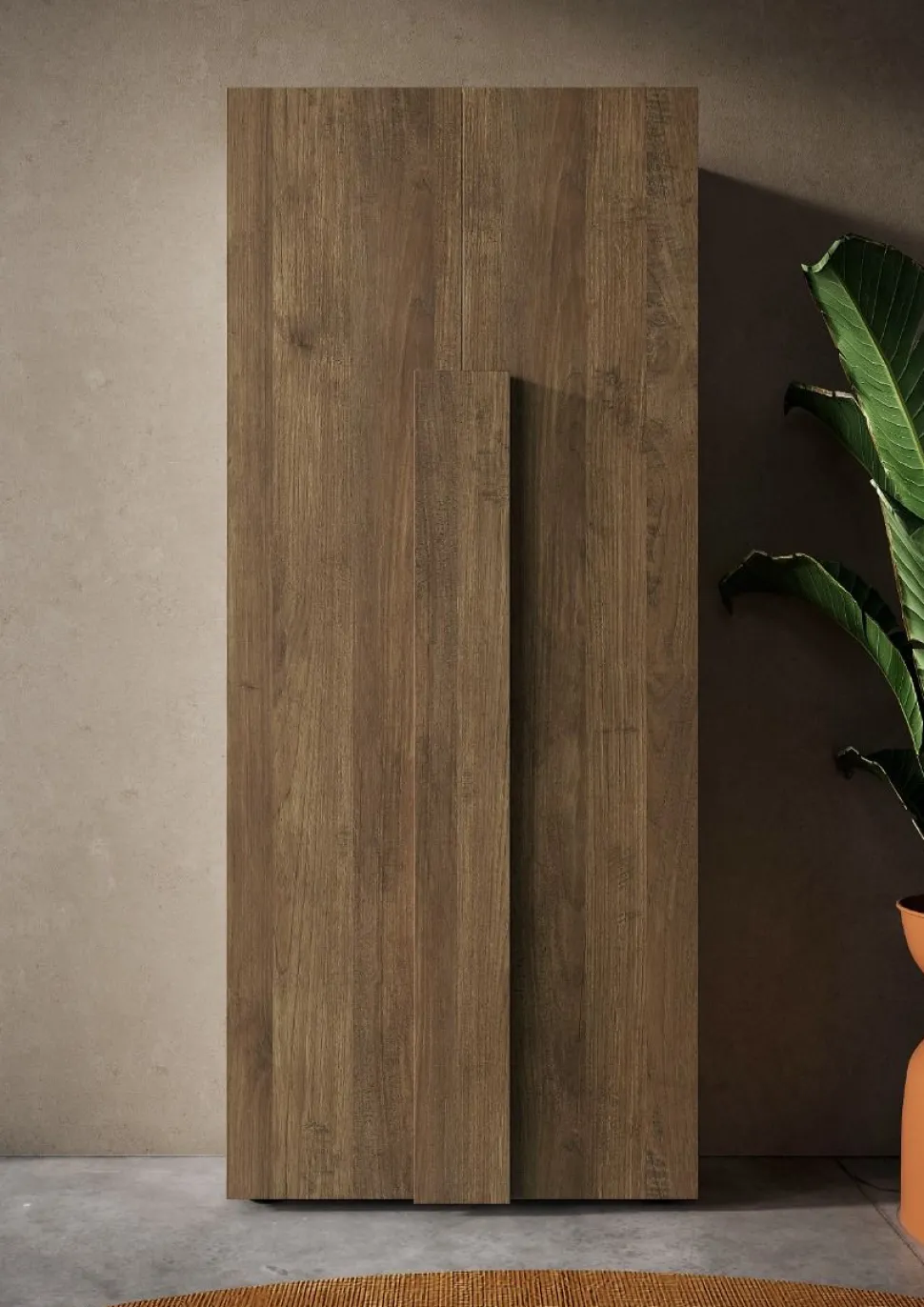 Mobile da ingresso Runa linea Sax in finitura Rovere Mercure
