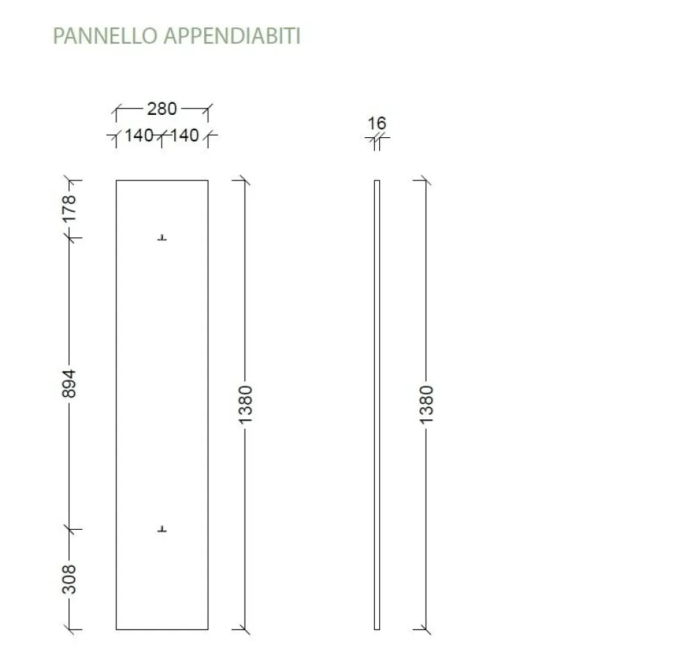 Mobile da Ingresso Sospeso in Bianco Lucido e Rovere con Scarpiera, Specchio e Appendiabiti