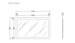 Mobile da Ingresso Sospeso in Bianco Lucido e Rovere con Scarpiera, Specchio e Appendiabiti