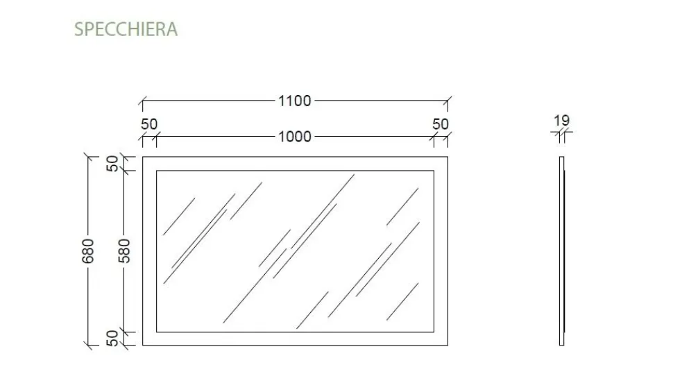 Mobile da Ingresso Sospeso in Bianco Lucido e Rovere con Scarpiera, Specchio e Appendiabiti