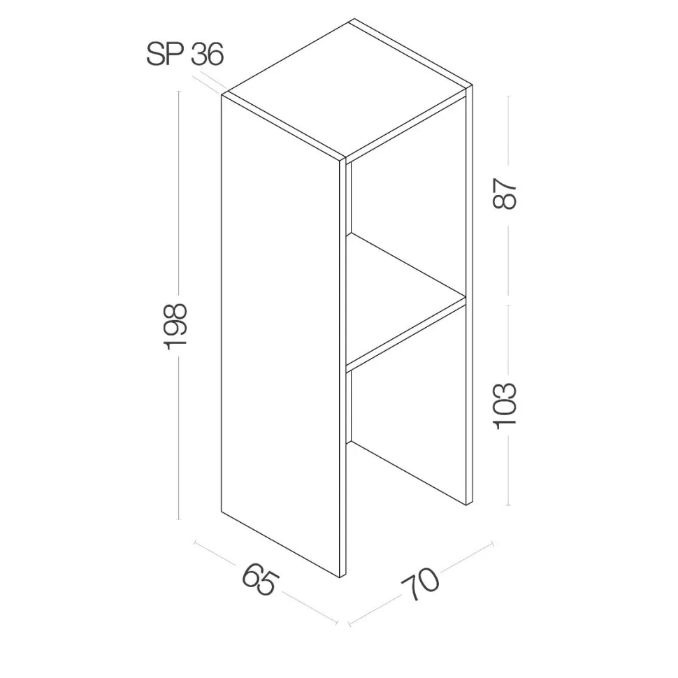 Mobile porta Lavatrice Asciugatrice H 198cm in 3 colori Spessore 36mm