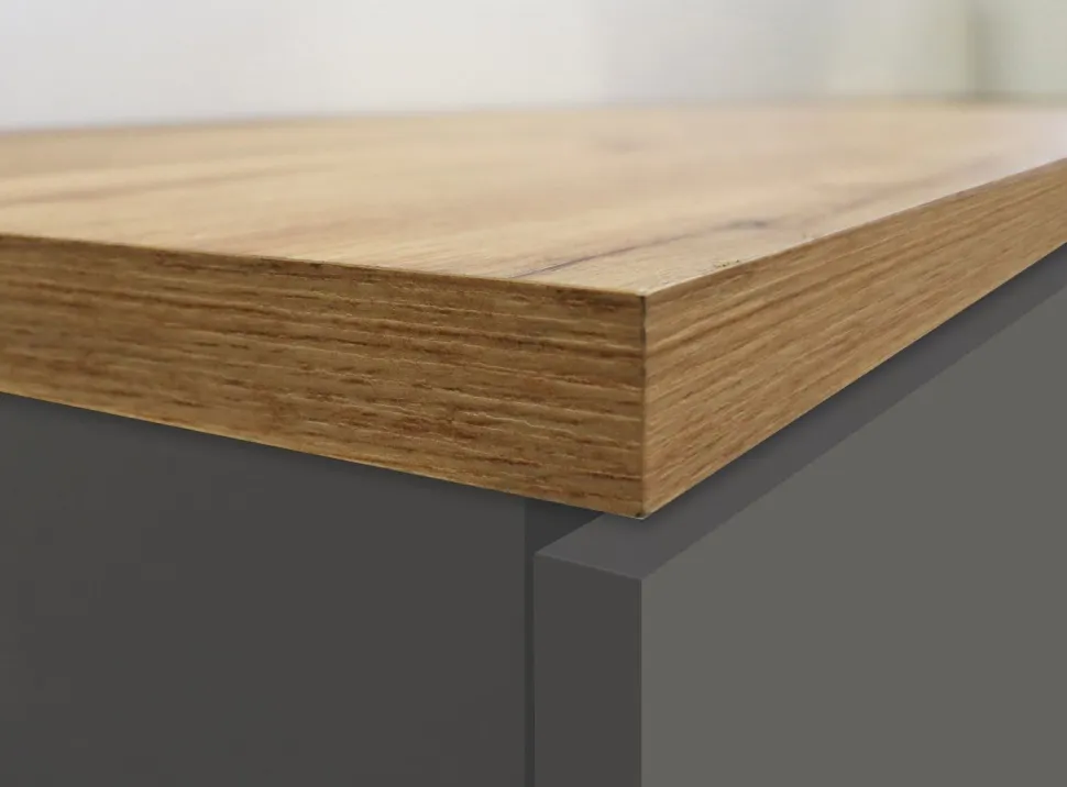 Mobile portaspezie in finitura Antracite Opaco e Rovere