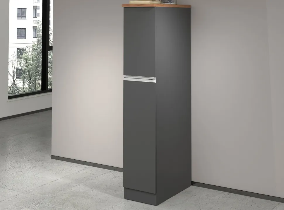 Mobile portaspezie in finitura Antracite Opaco e Rovere
