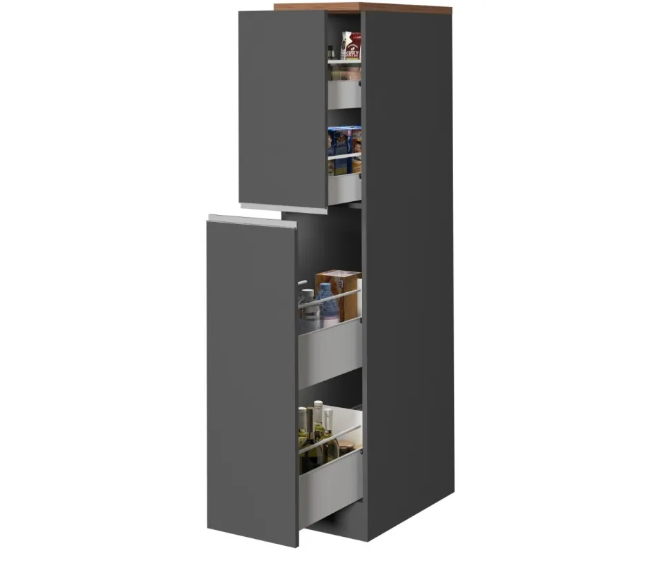 Mobile portaspezie in finitura Antracite Opaco e Rovere