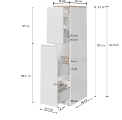 Mobile portaspezie in finitura Bianco Lucido e Ardesia