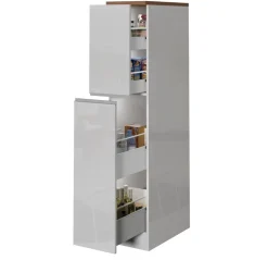 Mobile portaspezie in finitura Bianco Lucido e Rovere