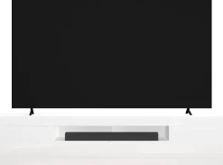 Mobile Porta TV Linea Basic L 245 cm in Bianco Lucido con 2 Ante e 1 Cassetto