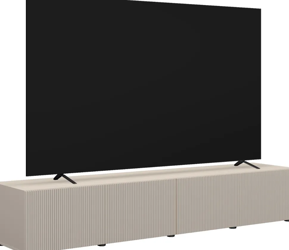 Mobile Porta TV moderno 4 ante in Cashmere Cannettato